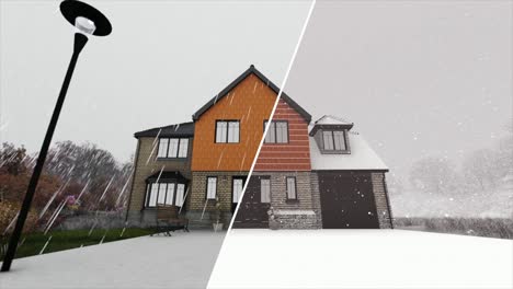 house exterior in different weather conditions