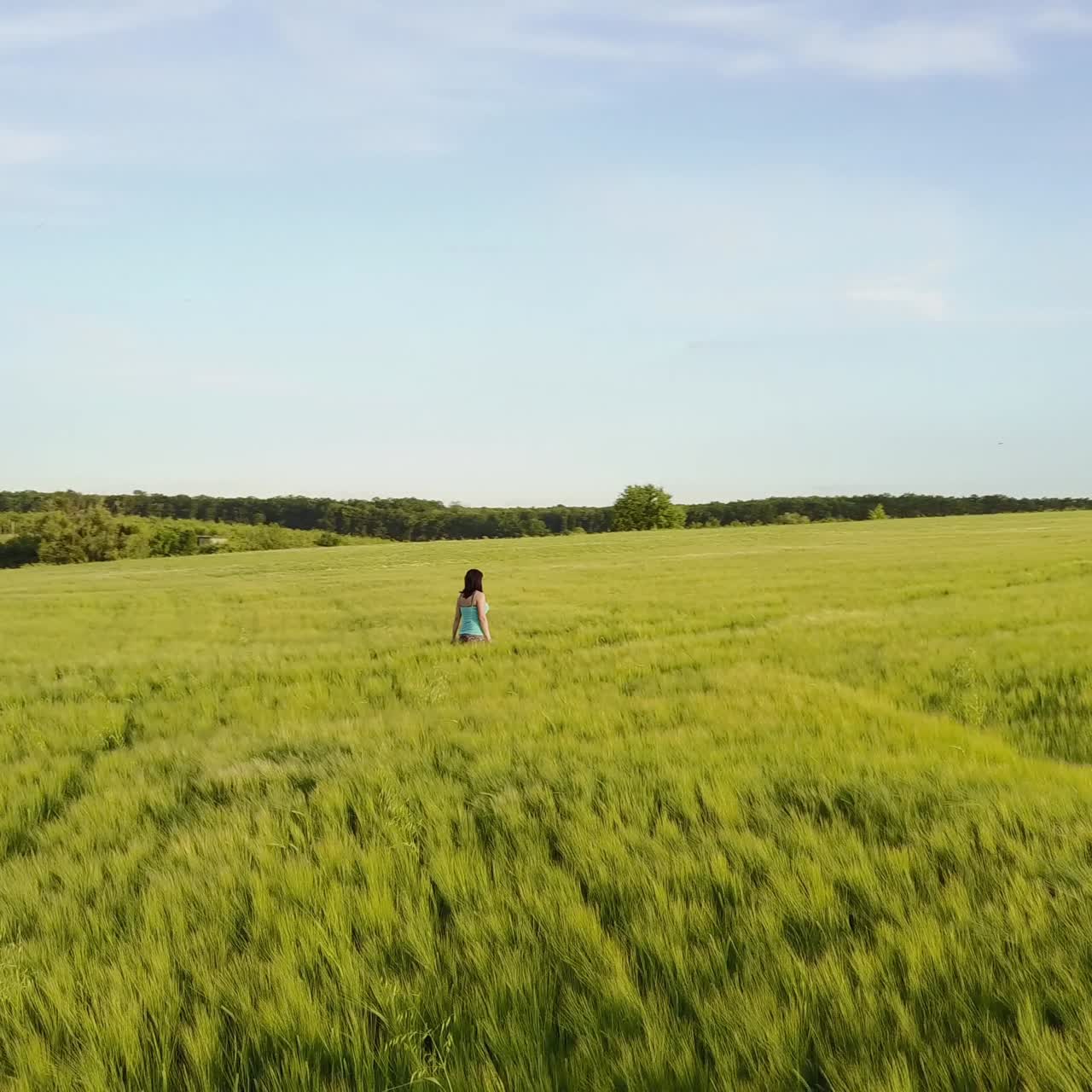 Woman Walk In The Field