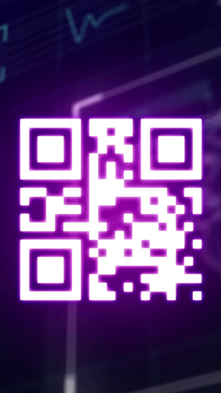 Animation of qr code and data processing on interface