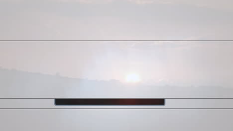 animación de marco blanco moviéndose en el paisaje del atardecer.