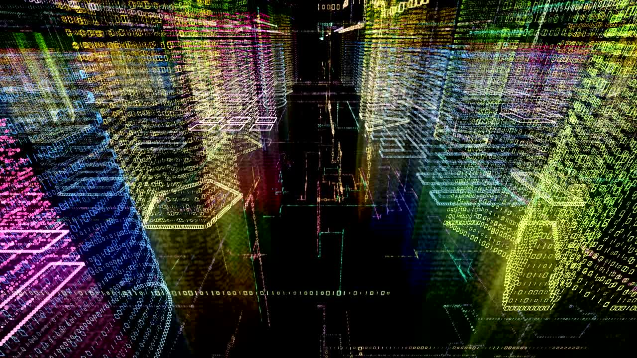 ciudad virtual abstracta dentro de un sistema informático. holograma 3d ciudad digital de grandes datos