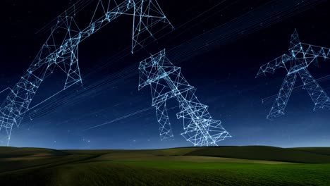 power lines at night