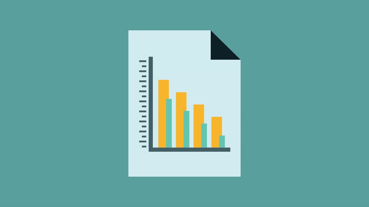 Animated Bar Chart Growing on a Document Icon