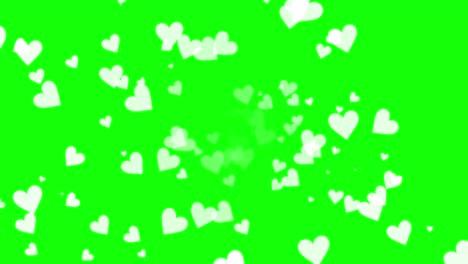 green background with moving heart shape