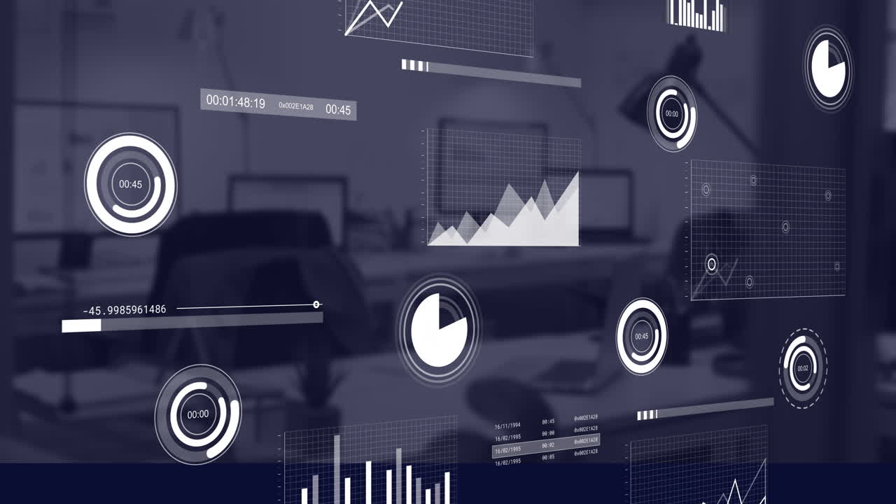 Animation of statistics and data processing over office