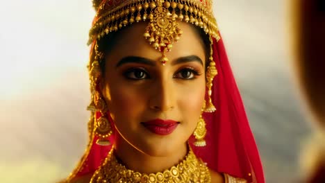 indian bride in traditional wedding attire