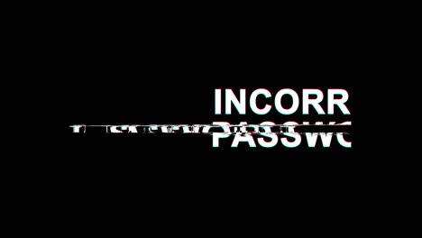 incorrect password error message