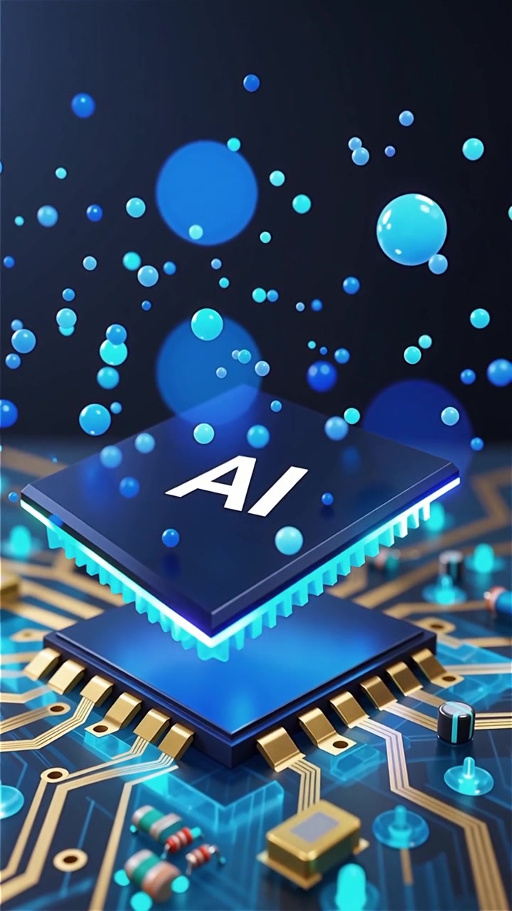 Futuristic AI Chip Motherboard Technology Background
