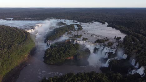 aerial top down deluge of water crashing down