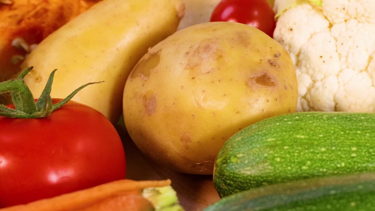 una vibrante mezcla de verduras frescas expuestas