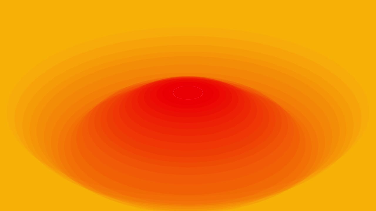 capas de círculos graduales ondulan arriba y abajo. animación de formas abstractas. un fondo de imaginación y creatividad. el color es rojo y naranja. tiro lateral.