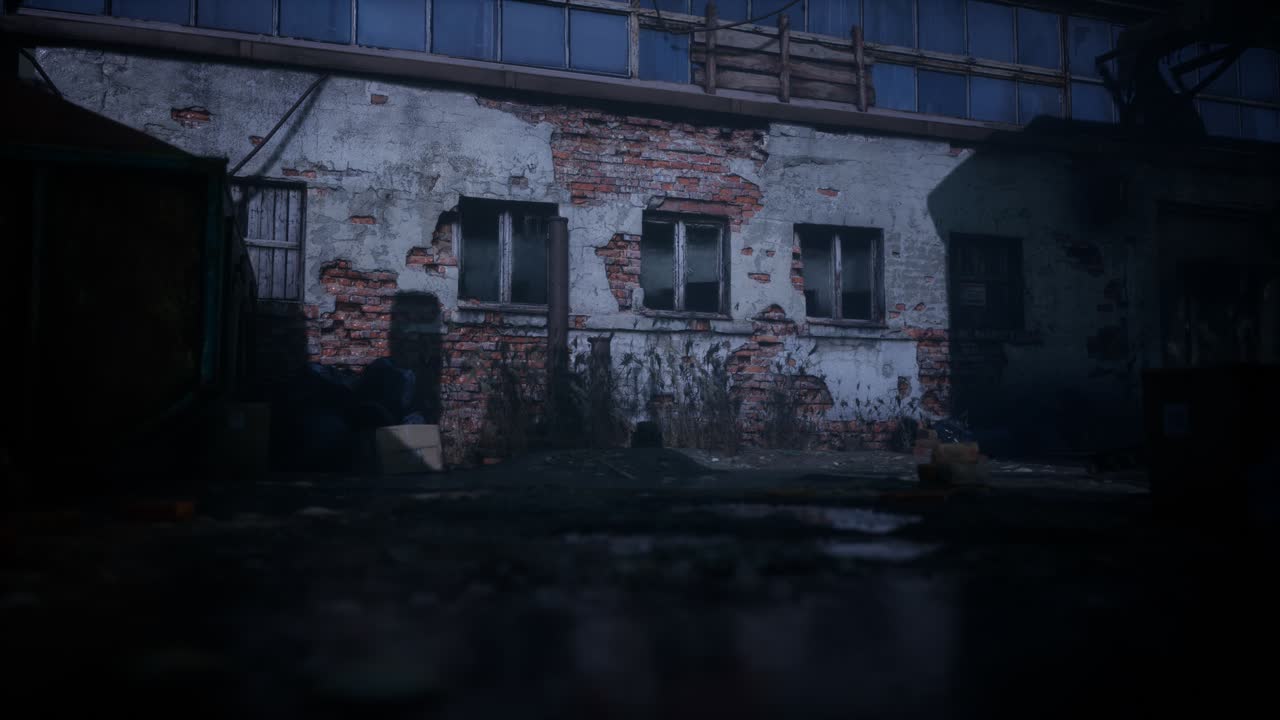 ruinas de una fábrica industrial muy contaminada