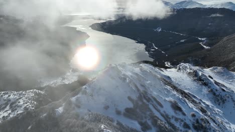 sunrise lake at ushuaia in fin del mundo argentina