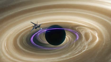 spaceship near a black hole