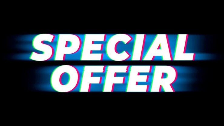 Promozione con Testo Effetto Glitch Vintage: Offerta Speciale