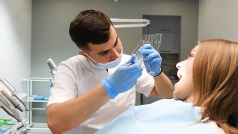 "dentist performing a dental procedure"