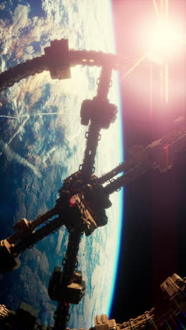 estación espacial sobre la tierra