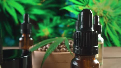 producto de maquillaje cosmético para el cuidado de la piel producido en un laboratorio legalizado por el cannabis.