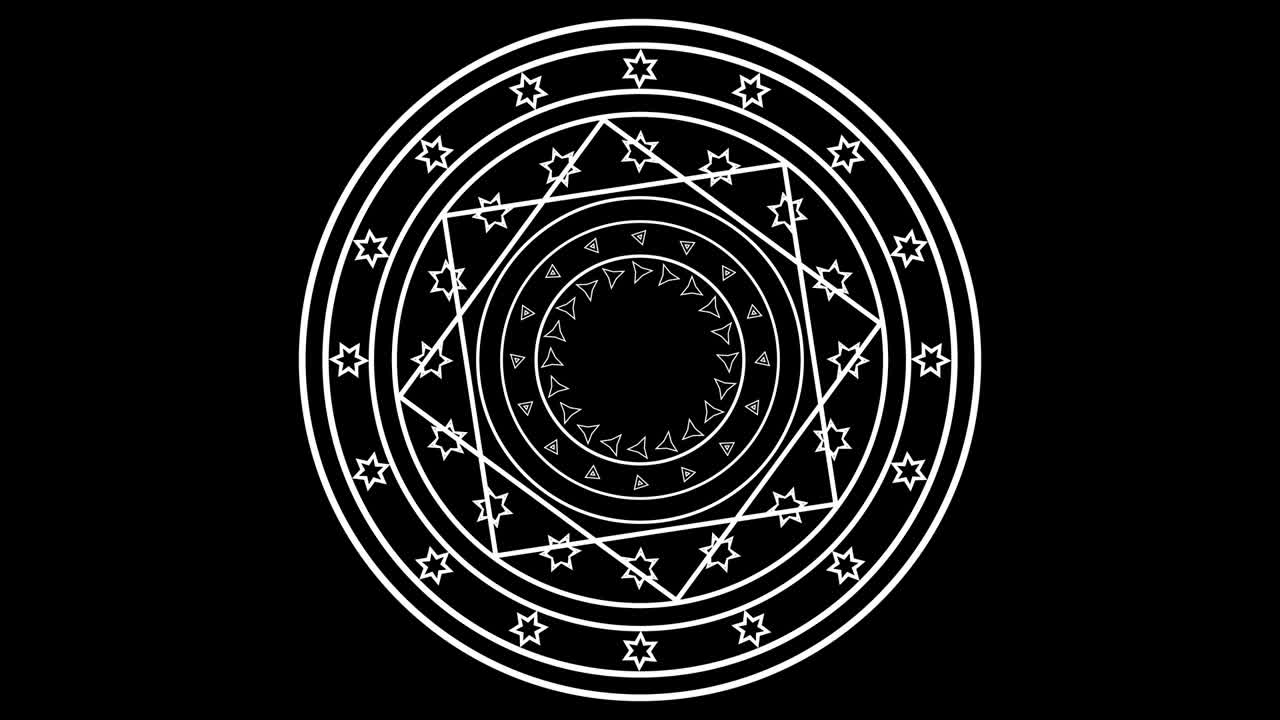 ciclo de seis rotaciones y cambios lentos de estrella a flores para pancartas y anuncios