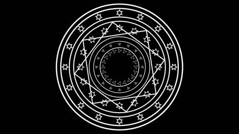 ciclo de seis rotaciones y cambios lentos de estrella a flores para pancartas y anuncios