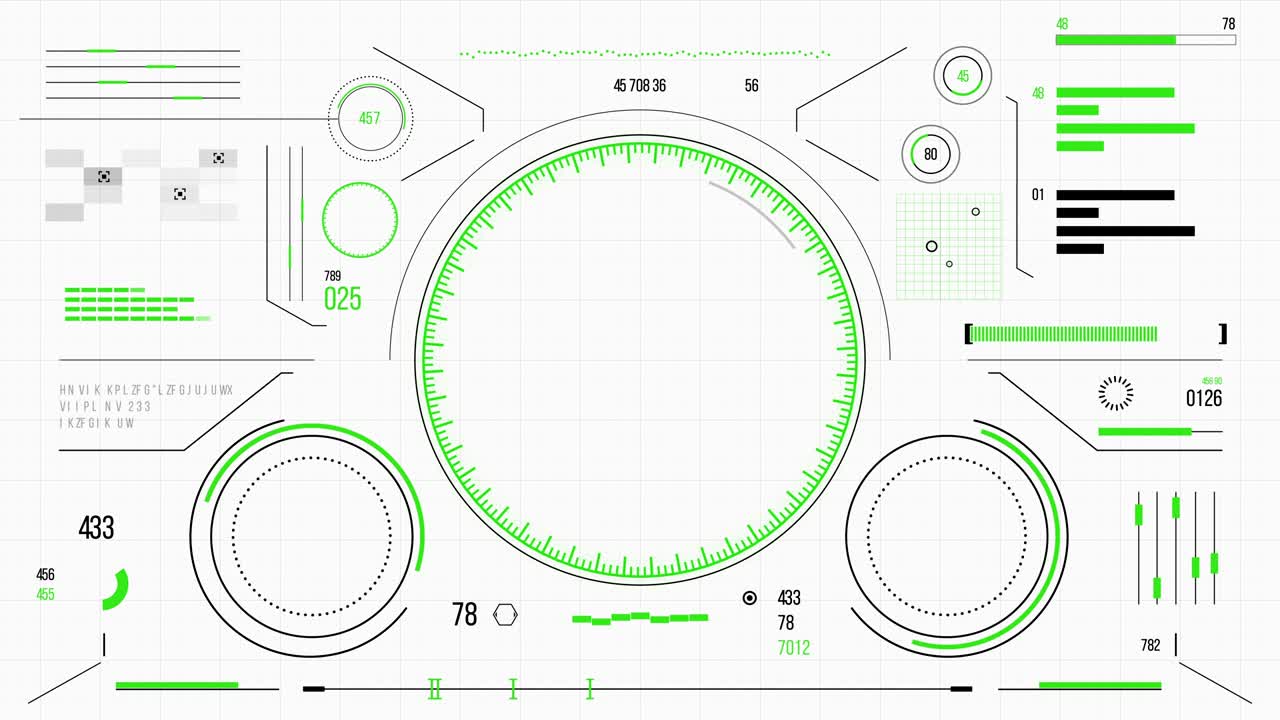 Futuristic user interface with HUD and infographic elements.