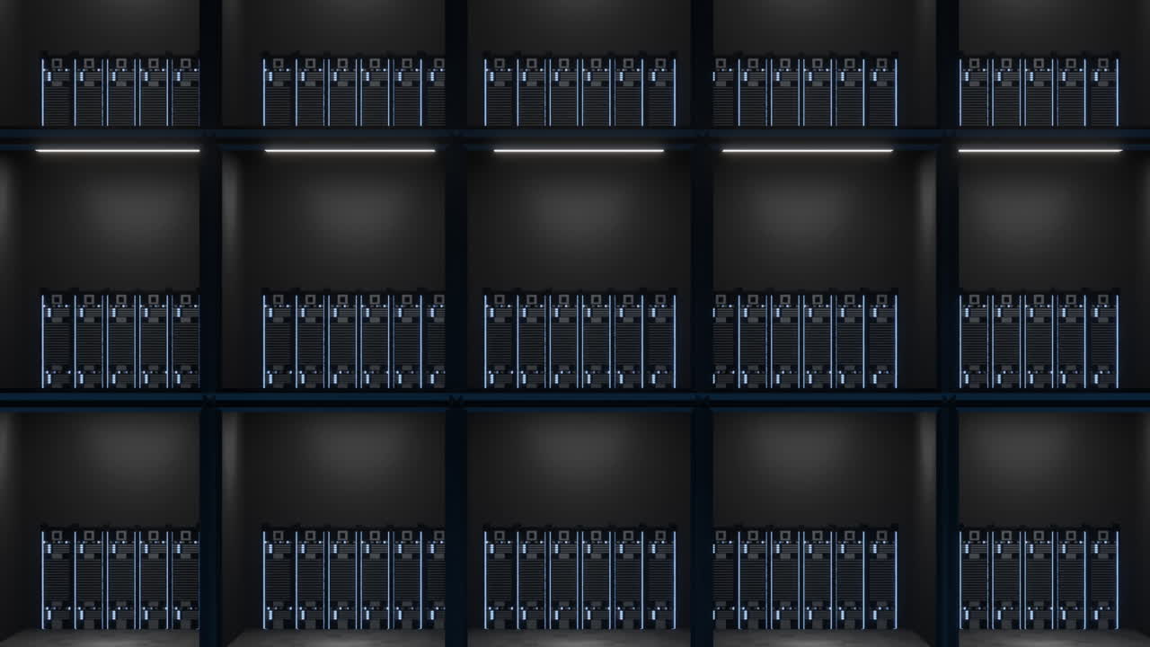 서버 방의 서버에서  ⁇ 박이는 불빛의 애니메이션