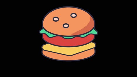 animated jumping cheeseburger black screen 4k