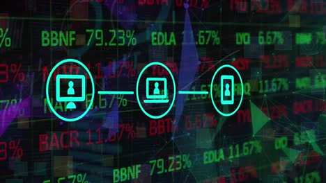 Animation-of-financial-data-processing-over-icons