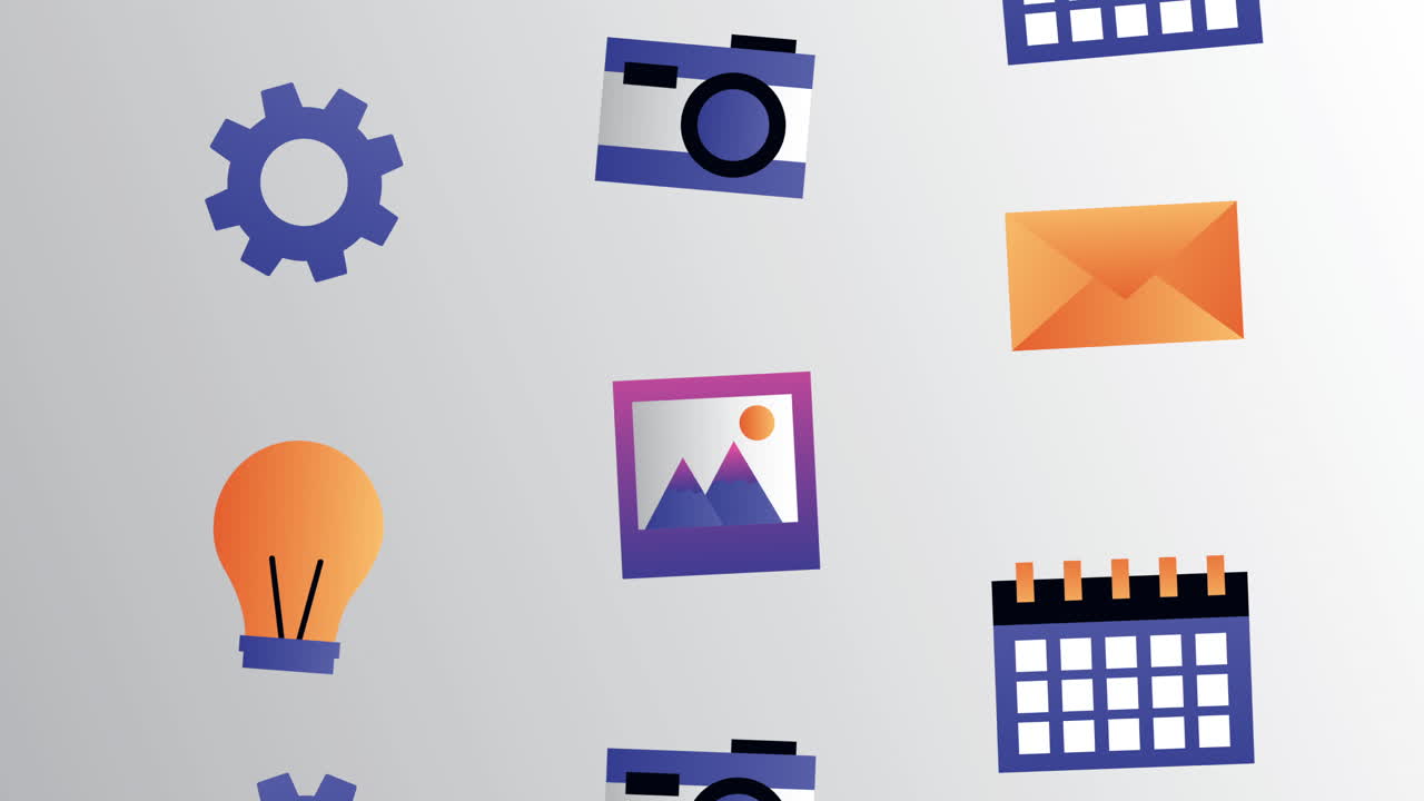 소셜 미디어 기술 세트 아이콘