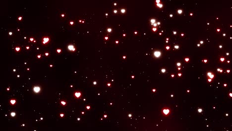 4k festive of bokeh valentines day pink red animation hearts greeting love sparkles glowing and