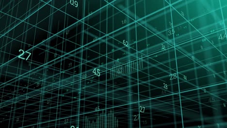 animation of graphs and data processing over 3d grid