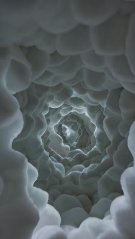 abstract tunnel of soft white forms