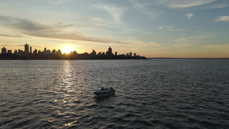golden hour over posadas skyline with smooth reflections and tranquil urban setting