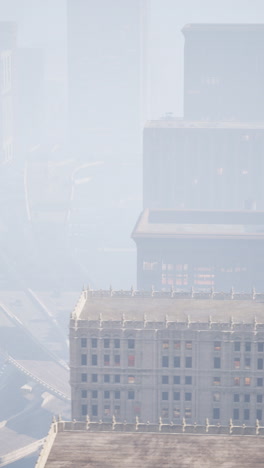 foggy city skyline