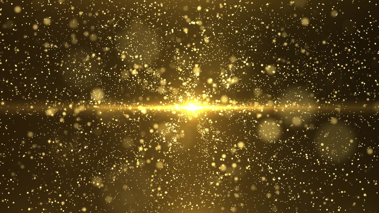 4k 루프 골든 스타 및 입자 이벤트 배경