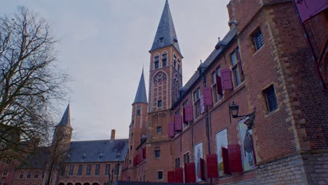 traditional european dutch style castle keep fortress architecture building in netherlands with authentic art design and cinematic walkthrough