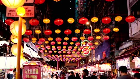 colorful lanterns illuminate bustling market street