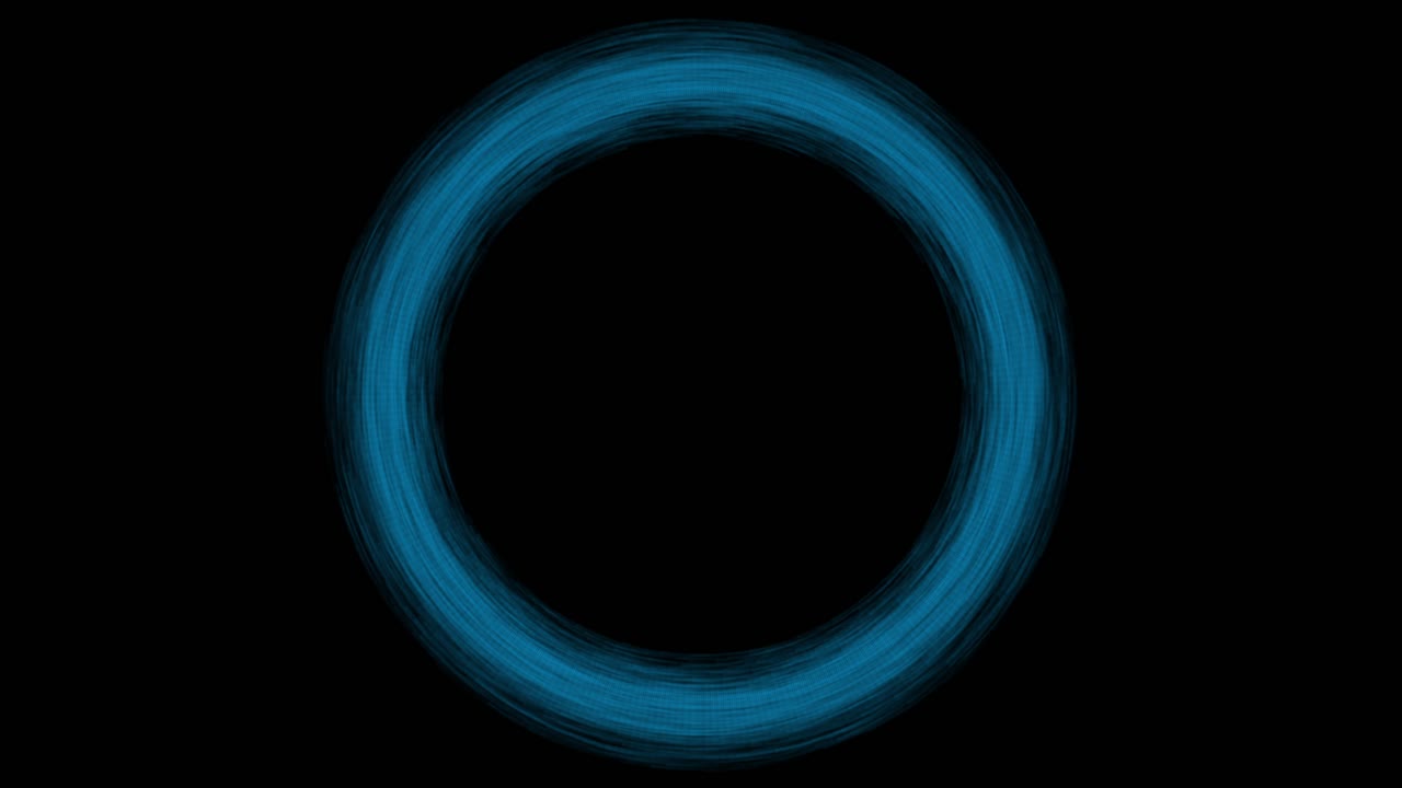 A soft, glowing blue energy ring with a subtle shimmering or smoky texture on a black background. Ideal for sci-fi portals or energy effects