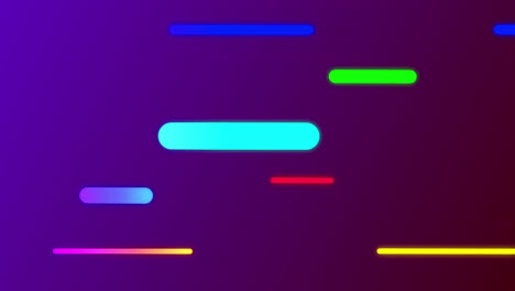 animation of colourful capsule shapes moving across dark purple background