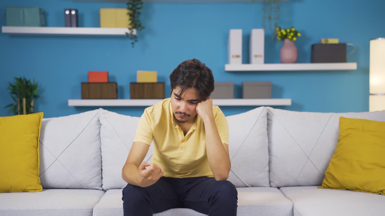 우울한 불행한 사람.