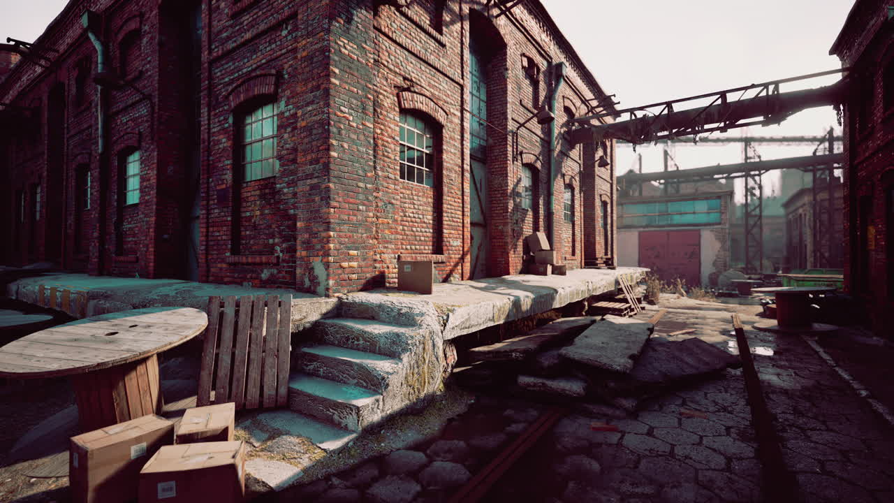 버려진 벽돌 공장을 탐험하고 있습니다.