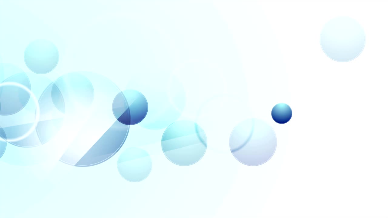 Bright blue abstract circles video animation