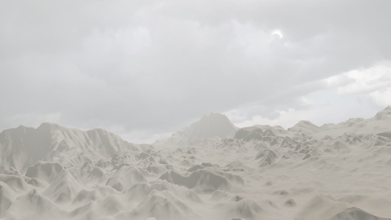 안개가 가득한 산악 지형 위의 외계인 ufo