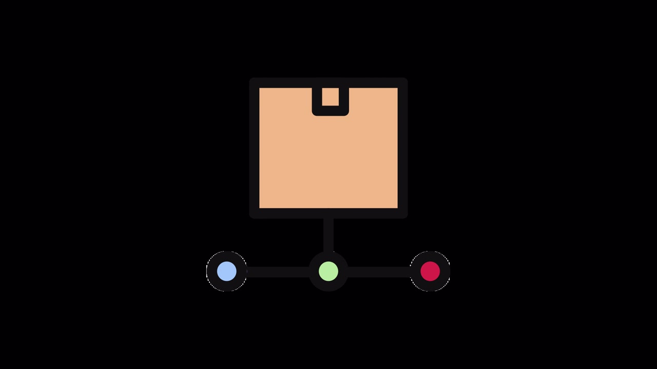Animated Illustration of a Box Connected to a Network of Dots