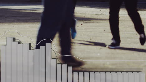 Bar graph animation over textured ground with shadows and scattered debris