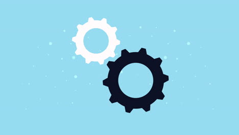 gears cogs setting machine animation