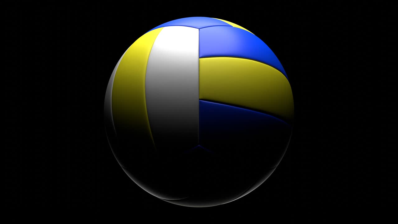 bola de voleibol aislada sobre un fondo negro.
