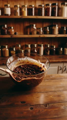 baking a homemade chocolate dessert