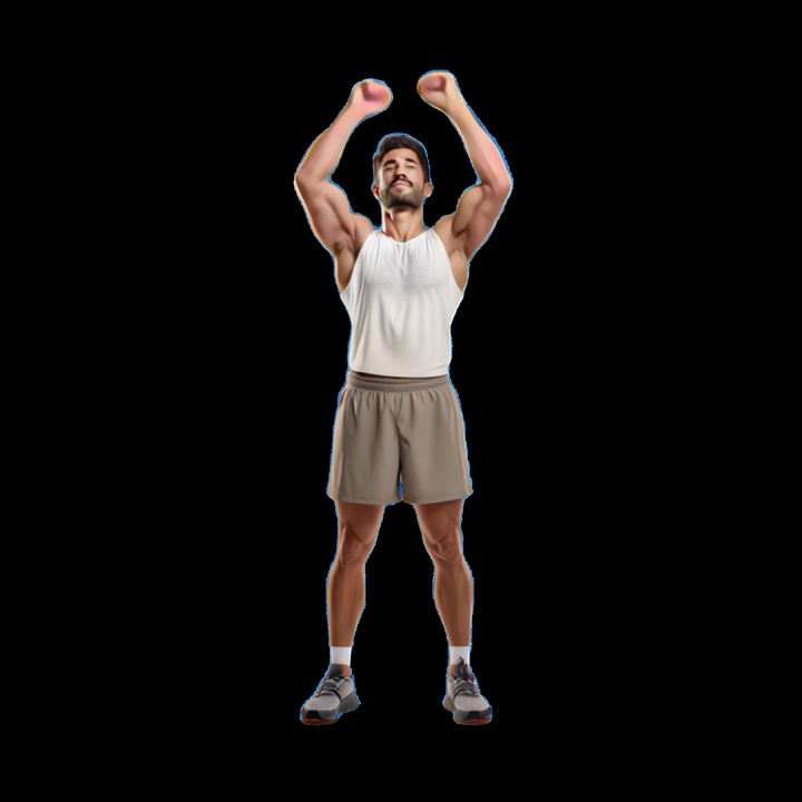 Muscular Man Performing Lateral Raises with Dumbbells