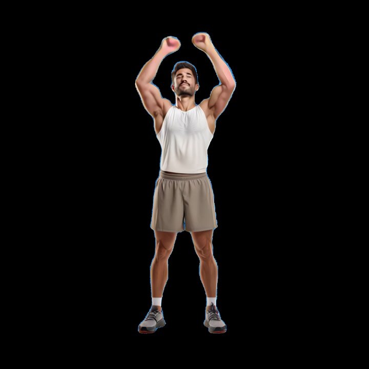 Muscular Man Performing Lateral Raises with Dumbbells